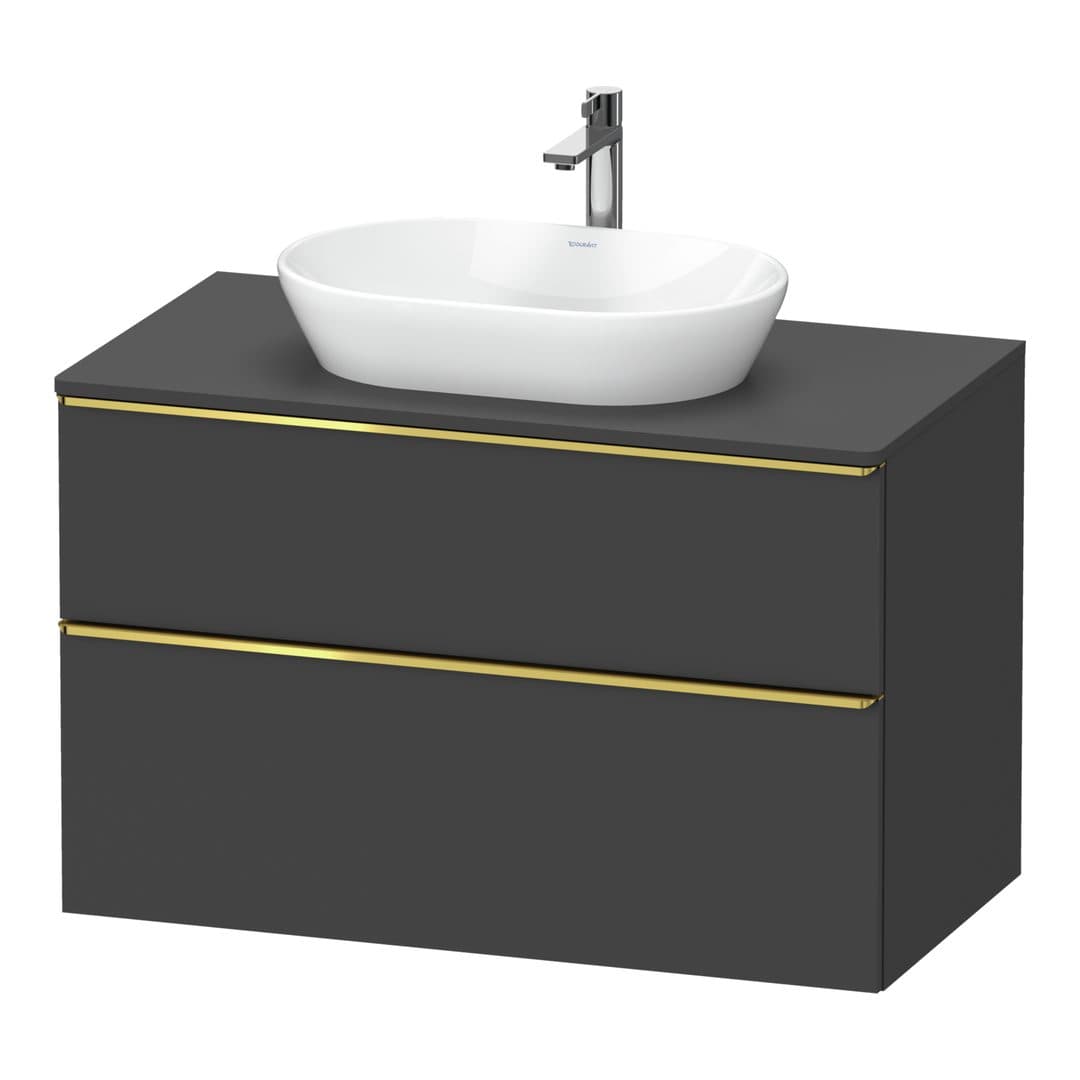 Duravit D-Neo – Έπιπλο Νιπτήρα – 1000 mm, για κονσόλα, 2 συρτάρια, νιπτήρας κέντρο, Gold Polished – Graphite Matt, Decor (DE4968034490000)