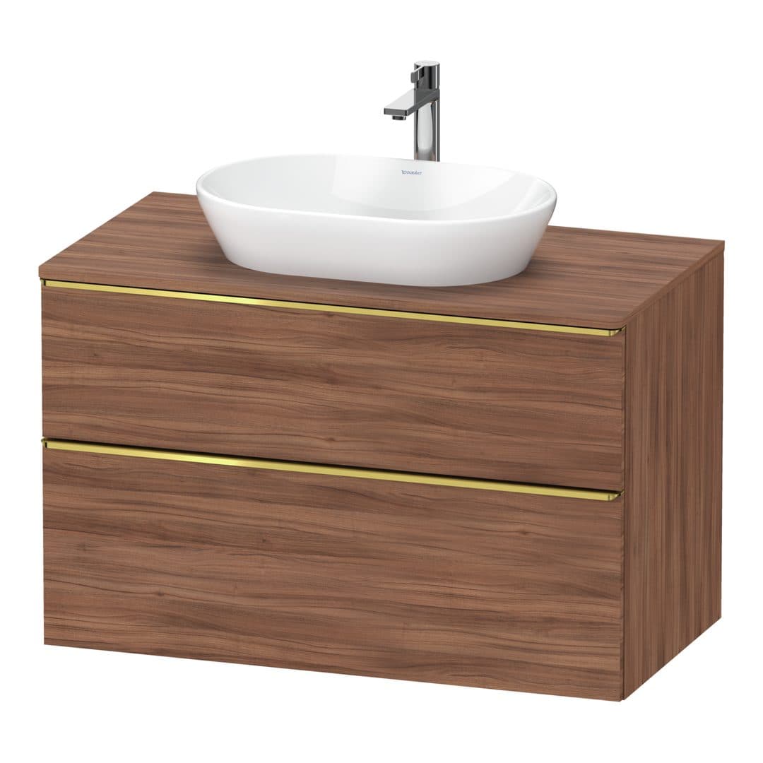 Duravit D-Neo – Έπιπλο Νιπτήρα – 1000 mm, για κονσόλα, 2 συρτάρια, νιπτήρας κέντρο, Gold Polished – Walnut Matt, Decor (DE4968034790000)