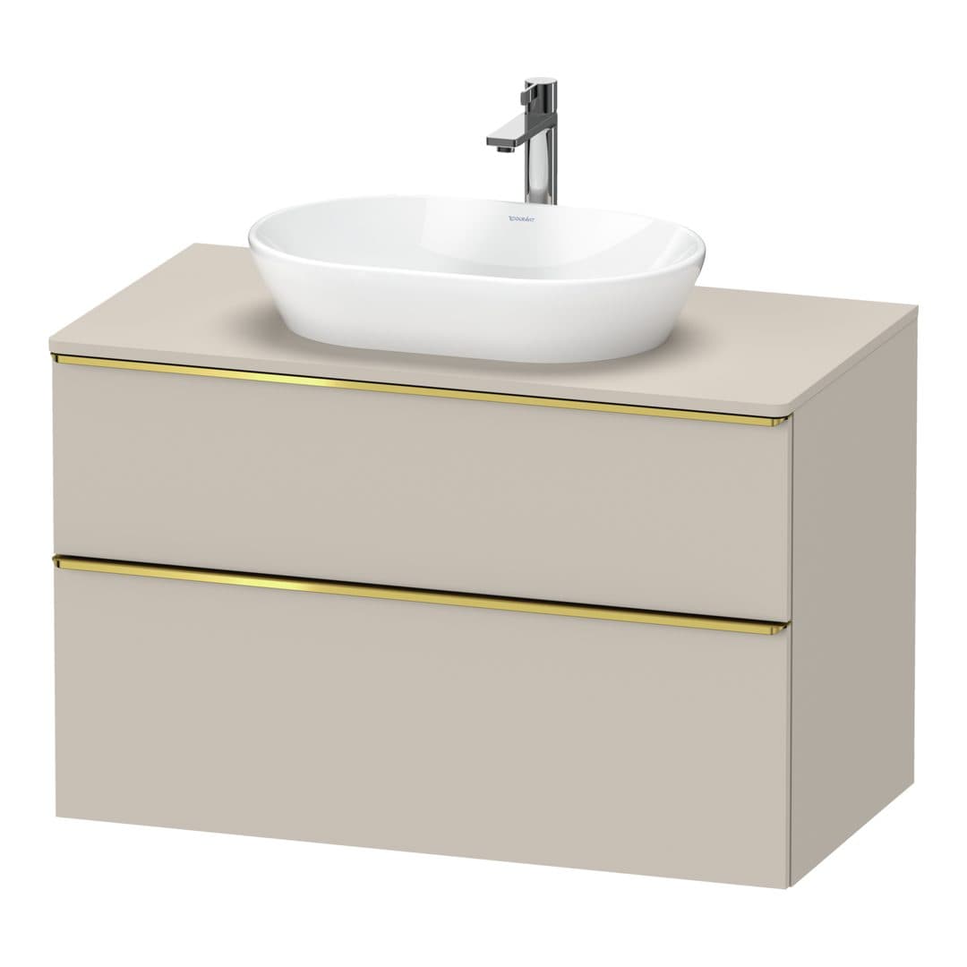 Duravit D-Neo – Έπιπλο Νιπτήρα – 1000 mm, για κονσόλα, 2 συρτάρια, νιπτήρας κέντρο, Gold Polished – Taupe Matt, Decor (DE4968034910000)