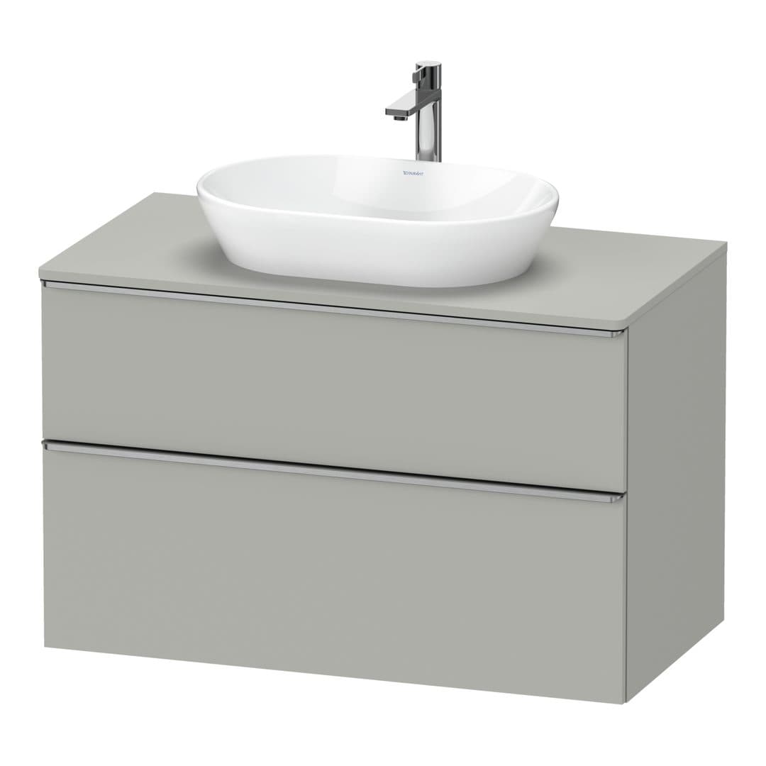 Duravit D-Neo – Έπιπλο Νιπτήρα – 1000 mm, για κονσόλα, 2 συρτάρια, νιπτήρας κέντρο, Stainless steel Brushed – Concrete grey Matt, Decor (DE4968070070000)
