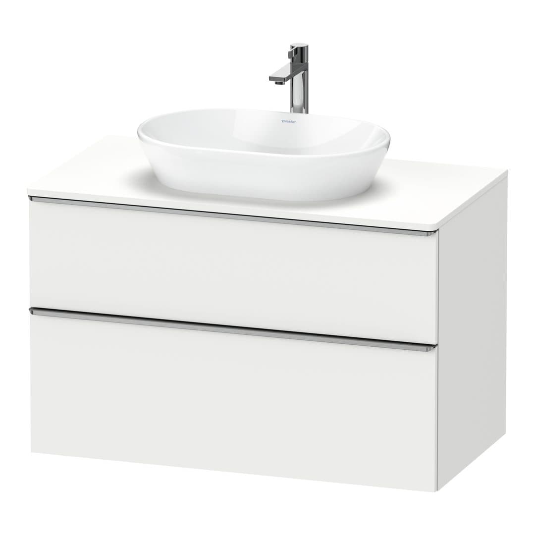 Duravit D-Neo – Έπιπλο Νιπτήρα – 1000 mm, για κονσόλα, 2 συρτάρια, νιπτήρας κέντρο, Stainless steel Brushed – White Matt, Decor (DE4968070180000)