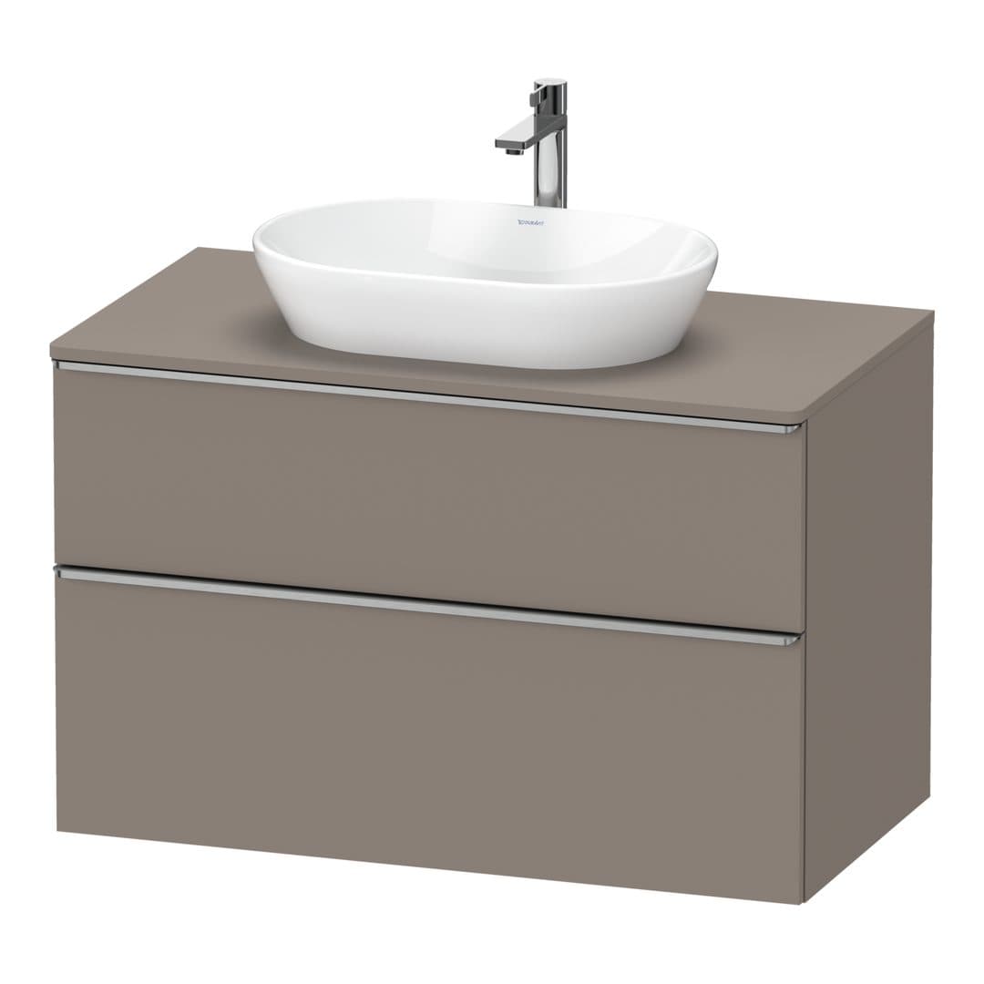 Duravit D-Neo – Έπιπλο Νιπτήρα – 1000 mm, για κονσόλα, 2 συρτάρια, νιπτήρας κέντρο, Stainless steel Brushed – Basalte Matt, Decor (DE4968070430000)