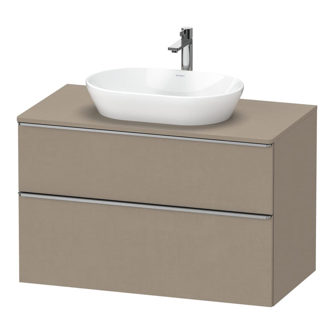 Duravit D-Neo – Έπιπλο Νιπτήρα – 1000 mm, για κονσόλα, 2 συρτάρια, νιπτήρας κέντρο, Stainless steel Brushed – Linen Matt, Decor (DE4968070750000)