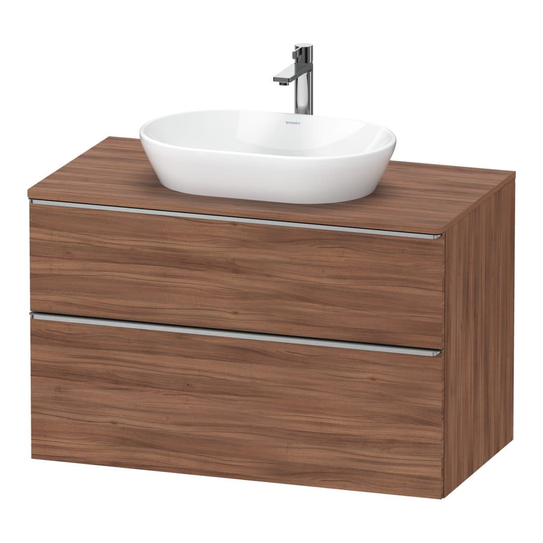 Duravit D-Neo – Έπιπλο Νιπτήρα – 1000 mm, για κονσόλα, 2 συρτάρια, νιπτήρας κέντρο, Stainless steel Brushed – Walnut Matt, Decor (DE4968070790000)