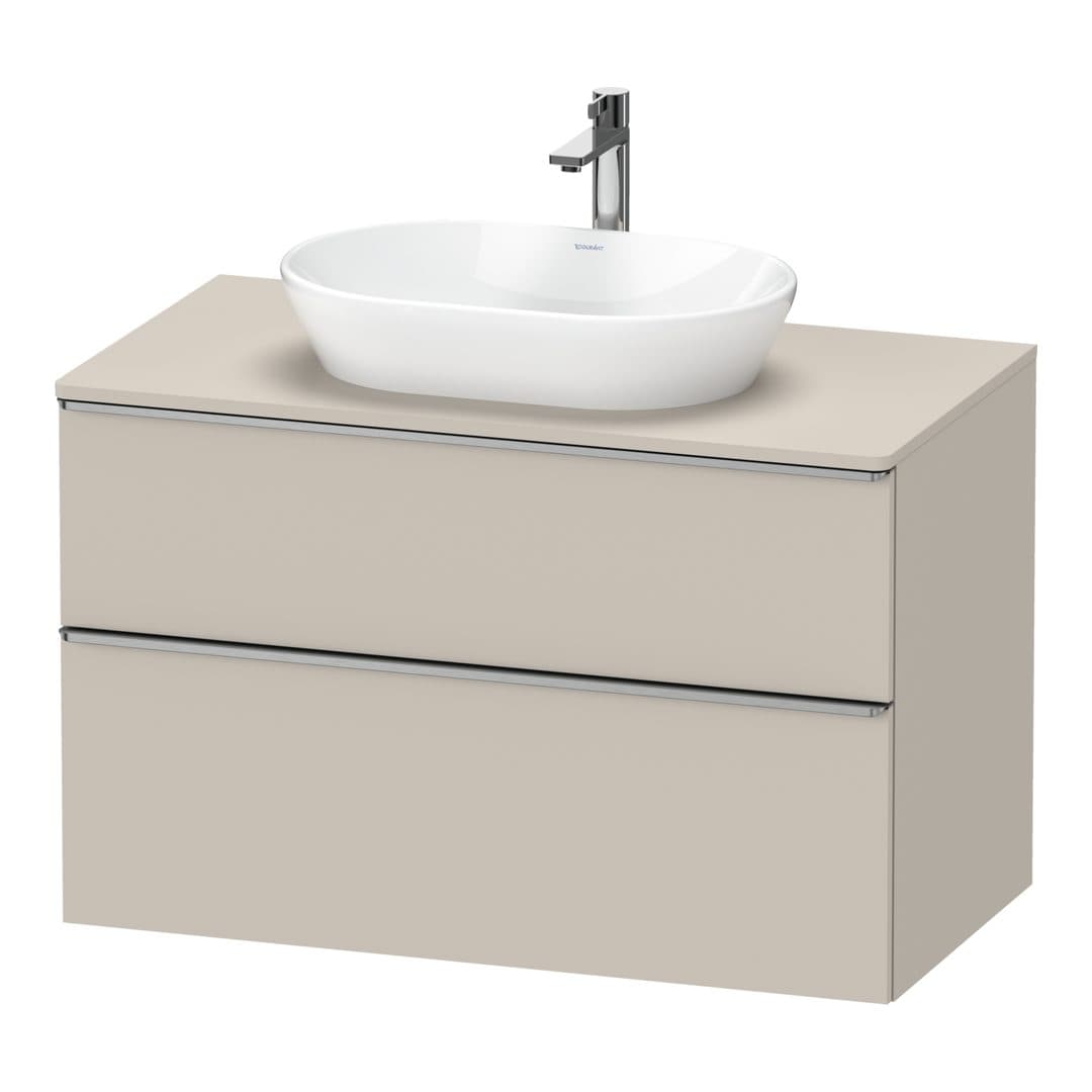 Duravit D-Neo – Έπιπλο Νιπτήρα – 1000 mm, για κονσόλα, 2 συρτάρια, νιπτήρας κέντρο, Stainless steel Brushed – Taupe Matt, Decor (DE4968070910000)