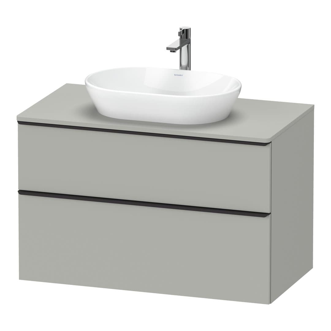 Duravit D-Neo – Έπιπλο Νιπτήρα – 1000 mm, για κονσόλα, 2 συρτάρια, νιπτήρας κέντρο, Diamond black Matt – Concrete grey Matt, Decor (DE49680BD070000)