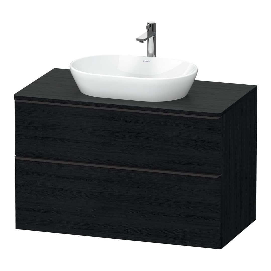 Duravit D-Neo – Έπιπλο Νιπτήρα – 1000 mm, για κονσόλα, 2 συρτάρια, νιπτήρας κέντρο, Diamond black Matt – Black oak Matt, Decor (DE49680BD160000)