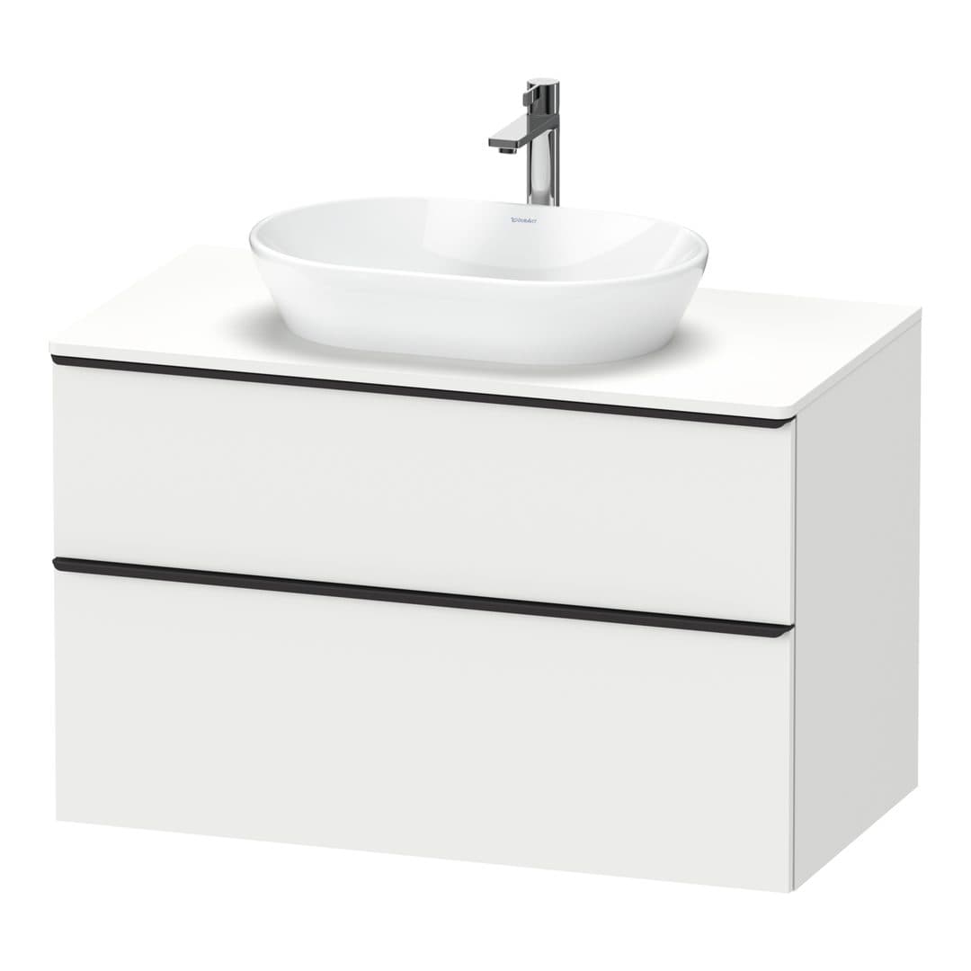 Duravit D-Neo – Έπιπλο Νιπτήρα – 1000 mm, για κονσόλα, 2 συρτάρια, νιπτήρας κέντρο, Diamond black Matt – White Matt, Decor (DE49680BD180000)