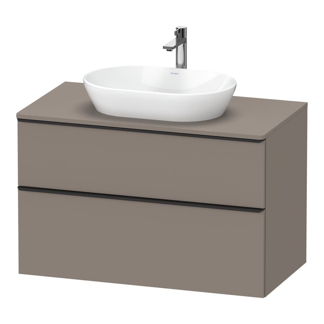 Duravit D-Neo – Έπιπλο Νιπτήρα – 1000 mm, για κονσόλα, 2 συρτάρια, νιπτήρας κέντρο, Diamond black Matt – Basalte Matt, Decor (DE49680BD430000)