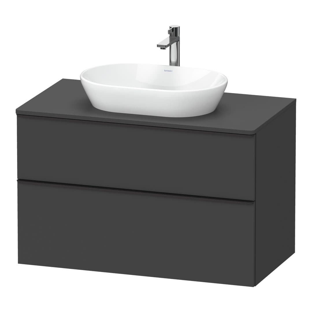 Duravit D-Neo – Έπιπλο Νιπτήρα – 1000 mm, για κονσόλα, 2 συρτάρια, νιπτήρας κέντρο, Diamond black Matt – Graphite Matt, Decor (DE49680BD490000)