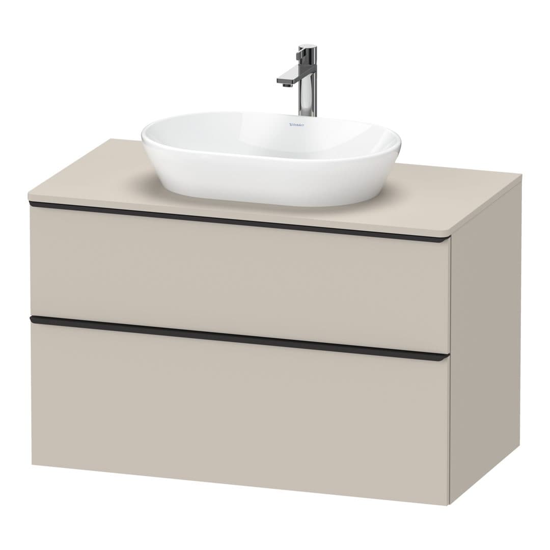 Duravit D-Neo – Έπιπλο Νιπτήρα – 1000 mm, για κονσόλα, 2 συρτάρια, νιπτήρας κέντρο, Diamond black Matt – Taupe Matt, Decor (DE49680BD910000)