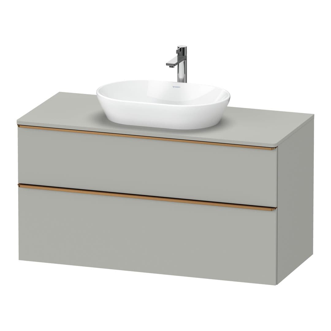 Duravit D-Neo – Έπιπλο Νιπτήρα – 1200 mm, για κονσόλα, 2 συρτάρια, νιπτήρας κέντρο, Bronze Brushed – Concrete grey Matt, Decor (DE4969004070000)