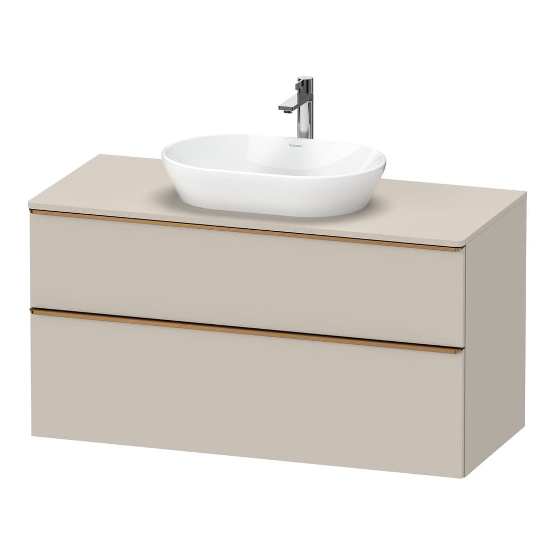 Duravit D-Neo – Έπιπλο Νιπτήρα – 1200 mm, για κονσόλα, 2 συρτάρια, νιπτήρας κέντρο, Bronze Brushed – Taupe Matt, Decor (DE4969004910000)
