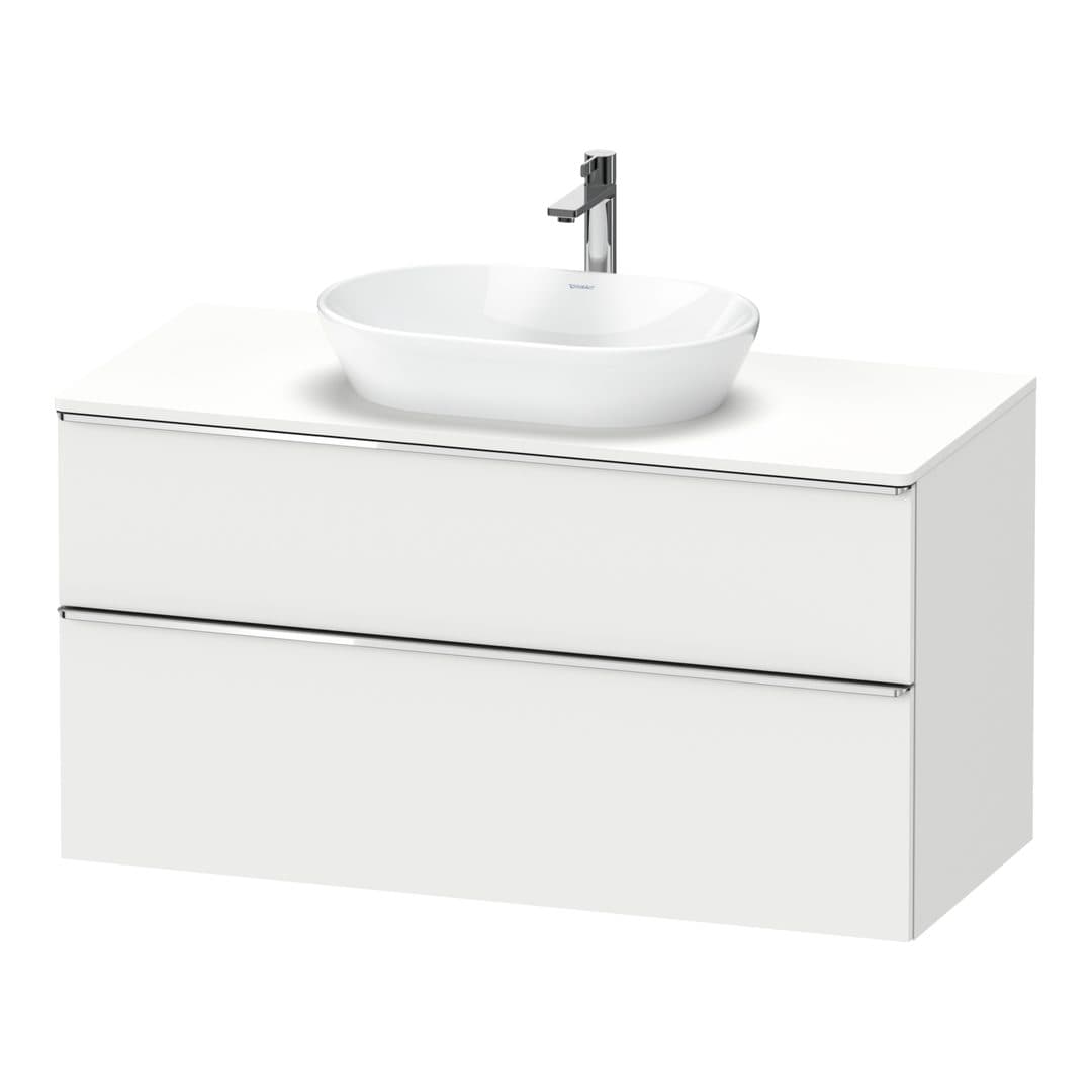 Duravit D-Neo – Έπιπλο Νιπτήρα – 1200 mm, για κονσόλα, 2 συρτάρια, νιπτήρας κέντρο, Chrome High Gloss – White Matt, Decor (DE4969010180000)