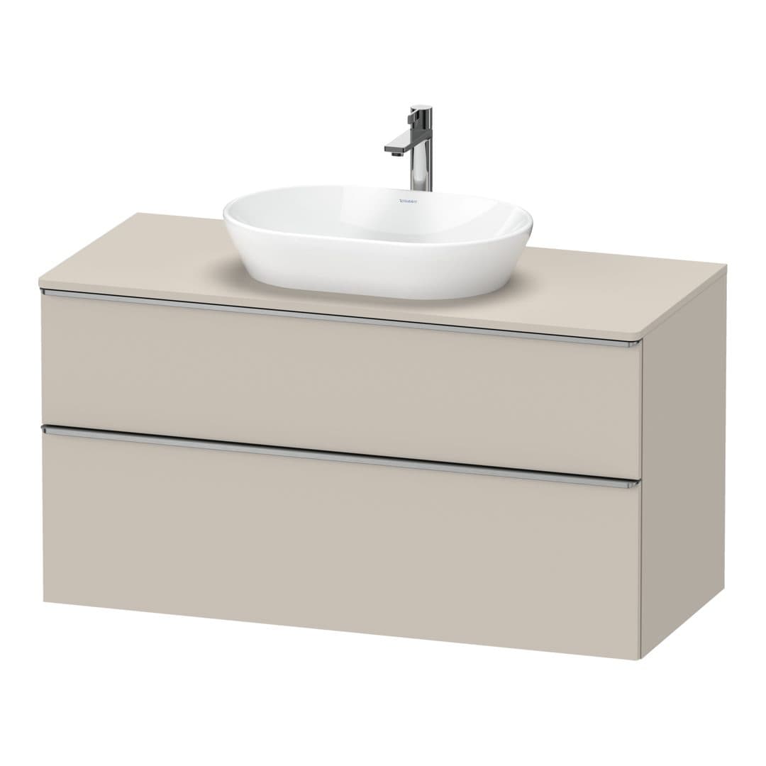 Duravit D-Neo – Έπιπλο Νιπτήρα – 1200 mm, για κονσόλα, 2 συρτάρια, νιπτήρας κέντρο, Stainless steel Brushed – Taupe Matt, Decor (DE4969070910000)