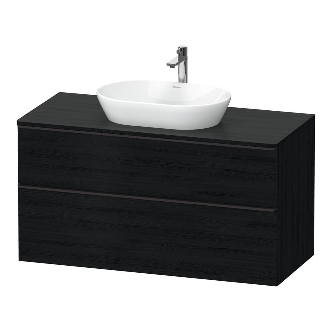 Duravit D-Neo – Έπιπλο Νιπτήρα – 1200 mm, για κονσόλα, 2 συρτάρια, νιπτήρας κέντρο, Diamond black Matt – Black oak Matt, Decor (DE49690BD160000)