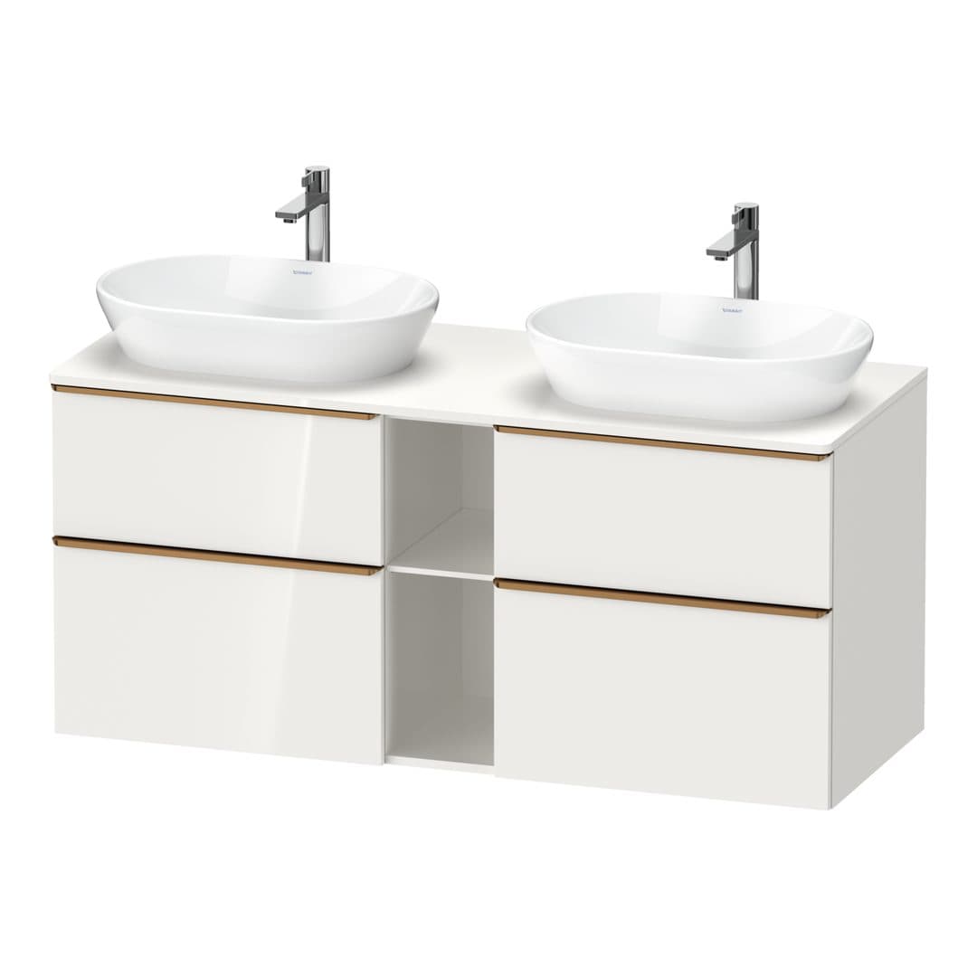 Duravit D-Neo – Έπιπλο Νιπτήρα – 1400 mm, για κονσόλα, 4 συρτάρια, Bronze Brushed – White High Gloss, Decor (DE4970B04220000)