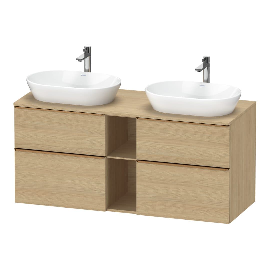 Duravit D-Neo – Έπιπλο Νιπτήρα – 1400 mm, για κονσόλα, 4 συρτάρια, Bronze Brushed – Natural oak, Decor (DE4970B04300000)
