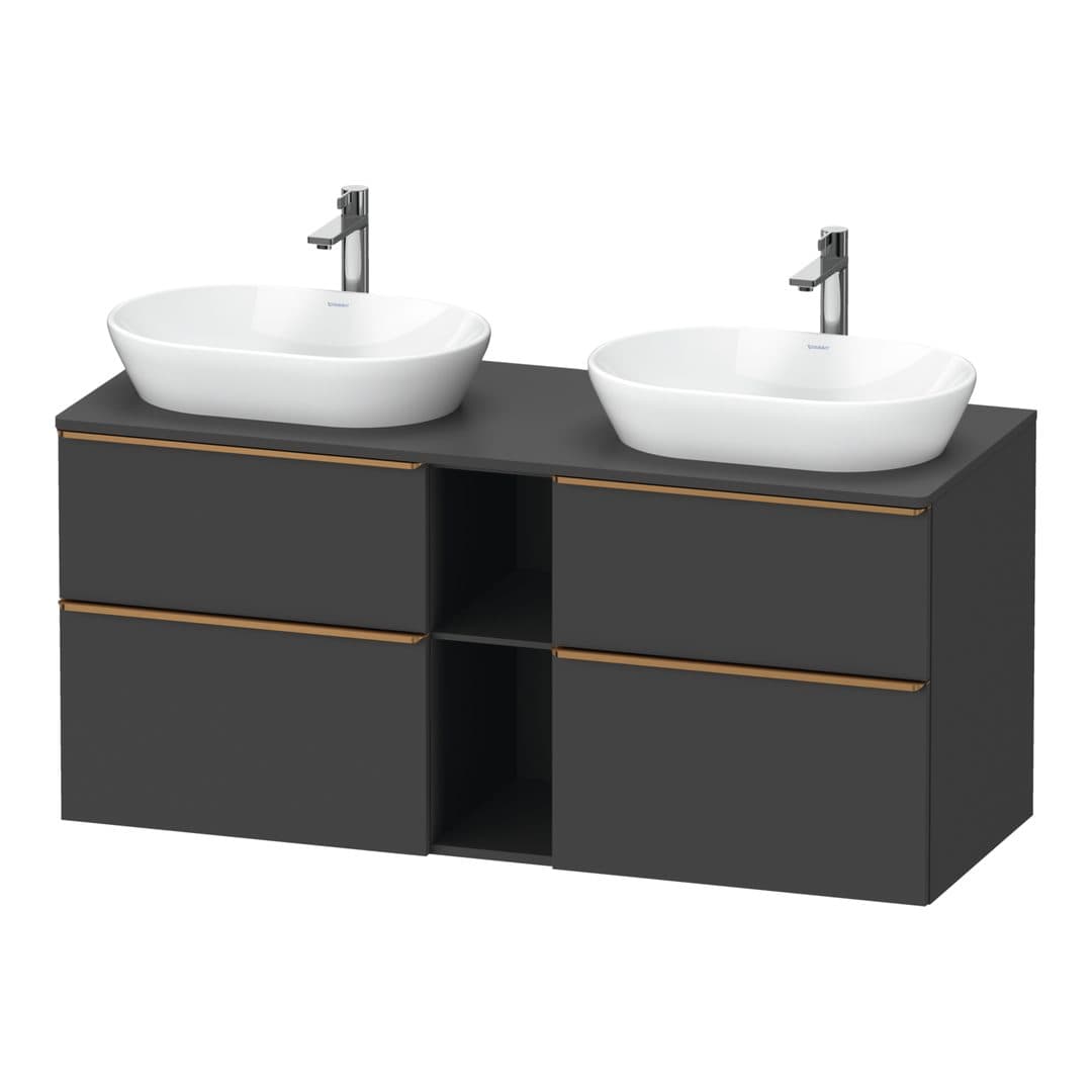 Duravit D-Neo – Έπιπλο Νιπτήρα – 1400 mm, για κονσόλα, 4 συρτάρια, Bronze Brushed – Graphite Matt, Decor (DE4970B04490000)