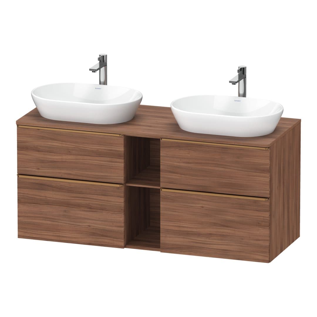 Duravit D-Neo – Έπιπλο Νιπτήρα – 1400 mm, για κονσόλα, 4 συρτάρια, Bronze Brushed – Walnut Matt, Decor (DE4970B04790000)