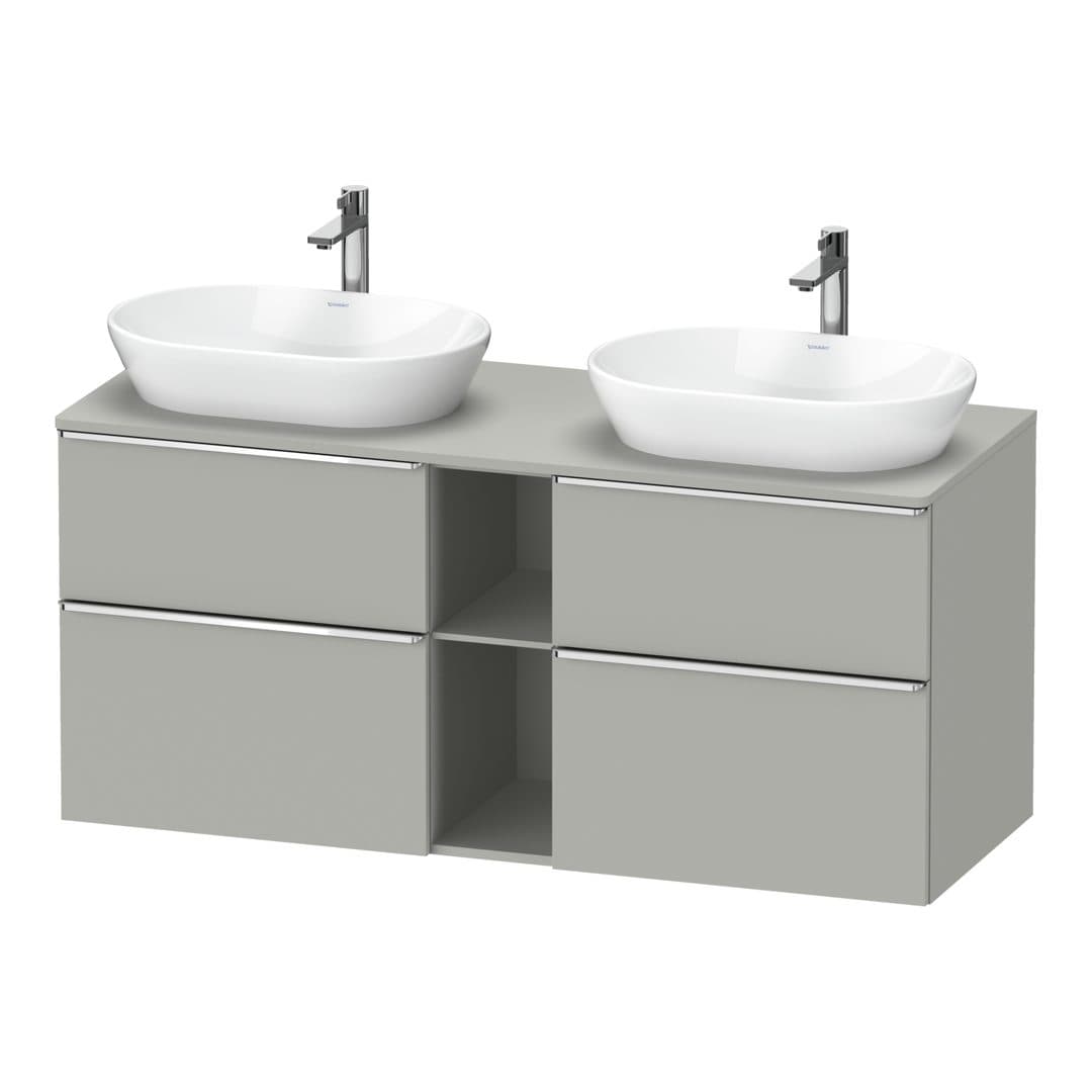 Duravit D-Neo – Έπιπλο Νιπτήρα – 1400 mm, για κονσόλα, 4 συρτάρια, Chrome High Gloss – Concrete grey Matt, Decor (DE4970B10070000)