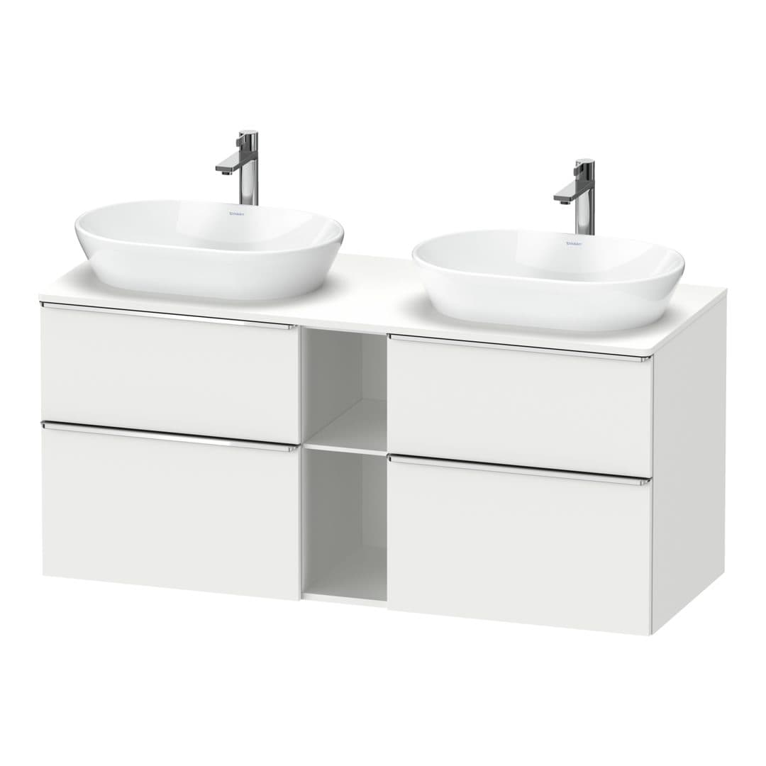 Duravit D-Neo – Έπιπλο Νιπτήρα – 1400 mm, για κονσόλα, 4 συρτάρια, Chrome High Gloss – White Matt, Decor (DE4970B10180000)