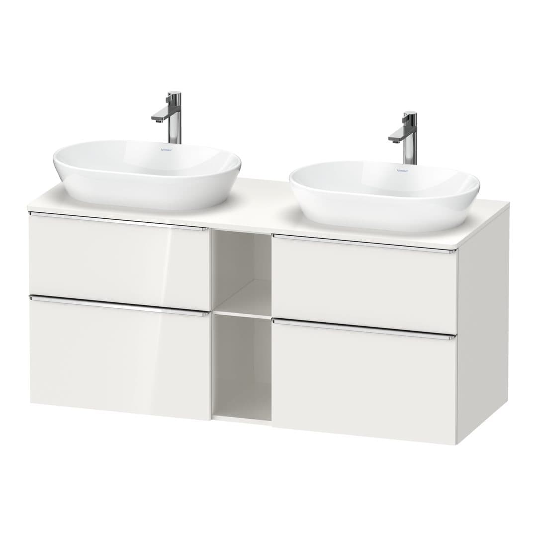 Duravit D-Neo – Έπιπλο Νιπτήρα – 1400 mm, για κονσόλα, 4 συρτάρια, Chrome High Gloss – White High Gloss, Decor (DE4970B10220000)