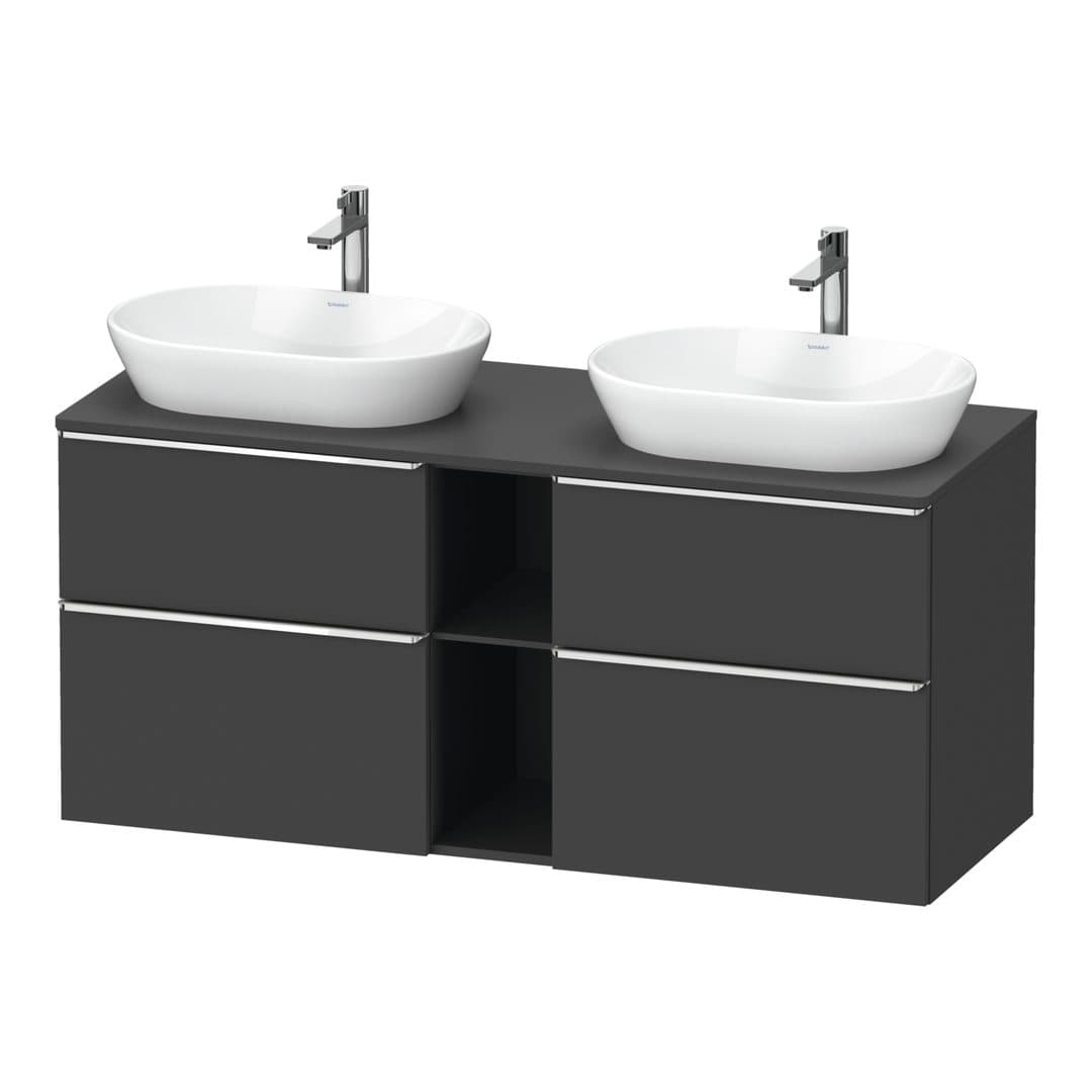 Duravit D-Neo – Έπιπλο Νιπτήρα – 1400 mm, για κονσόλα, 4 συρτάρια, Chrome High Gloss – Graphite Matt, Decor (DE4970B10490000)