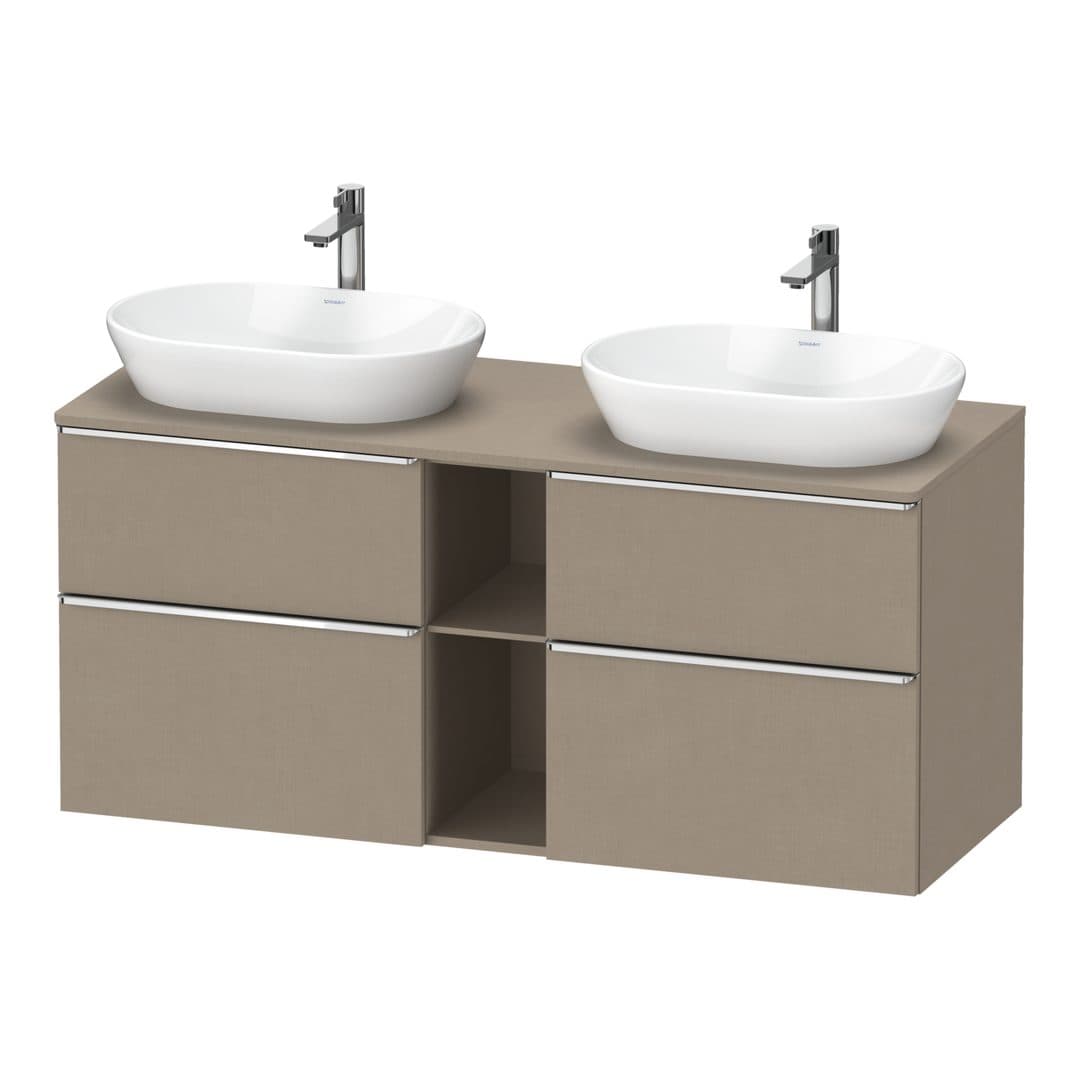 Duravit D-Neo – Έπιπλο Νιπτήρα – 1400 mm, για κονσόλα, 4 συρτάρια, Chrome High Gloss – Linen Matt, Decor (DE4970B10750000)