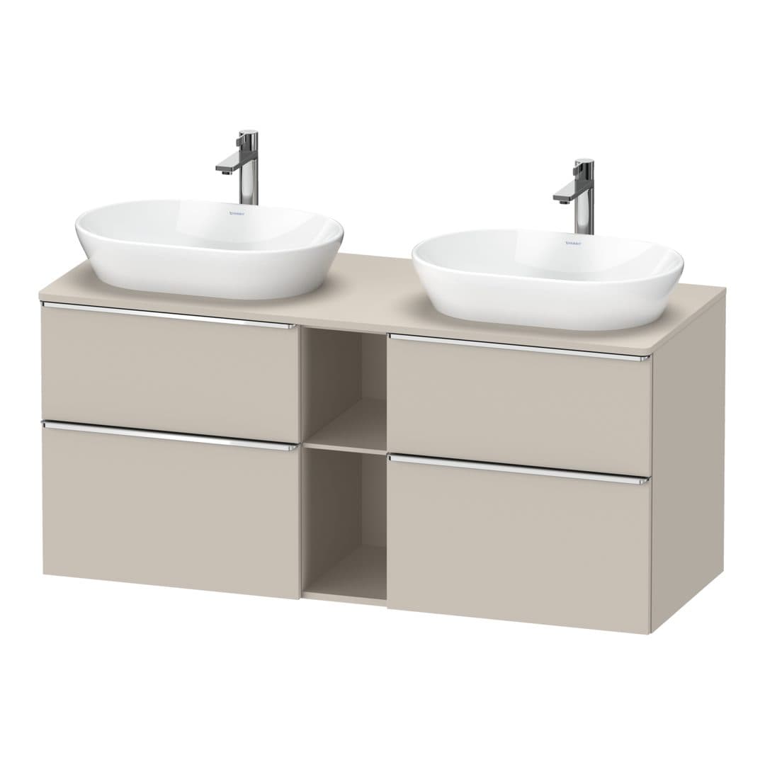 Duravit D-Neo – Έπιπλο Νιπτήρα – 1400 mm, για κονσόλα, 4 συρτάρια, Chrome High Gloss – Taupe Matt, Decor (DE4970B10910000)