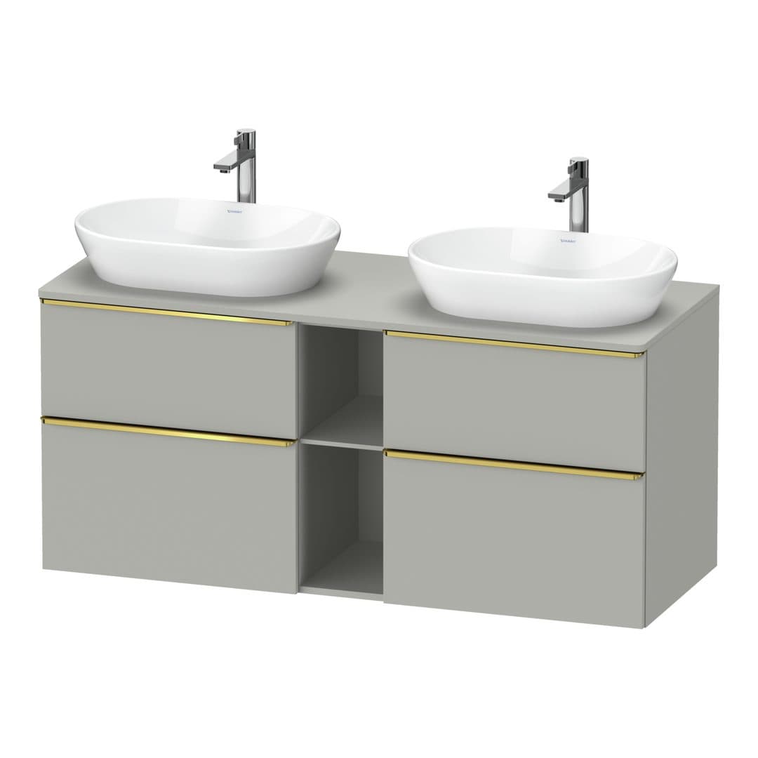 Duravit D-Neo – Έπιπλο Νιπτήρα – 1400 mm, για κονσόλα, 4 συρτάρια, Gold Polished – Concrete grey Matt, Decor (DE4970B34070000)