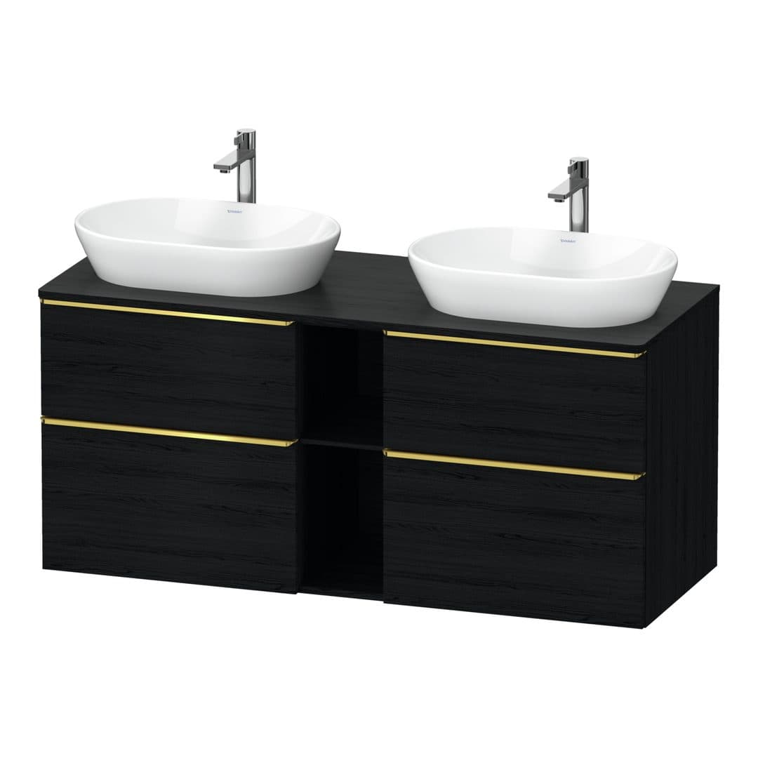 Duravit D-Neo – Έπιπλο Νιπτήρα – 1400 mm, για κονσόλα, 4 συρτάρια, Gold Polished – Black oak Matt, Decor (DE4970B34160000)