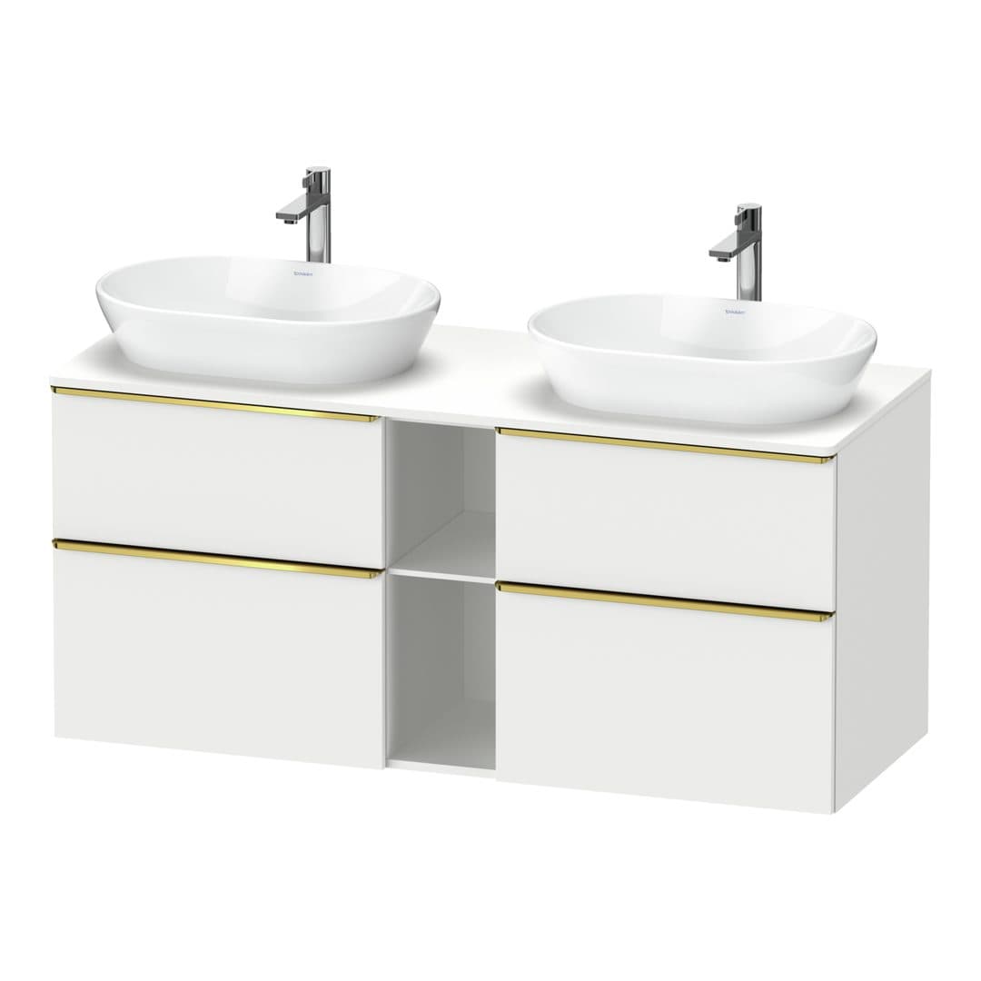 Duravit D-Neo – Έπιπλο Νιπτήρα – 1400 mm, για κονσόλα, 4 συρτάρια, Gold Polished – White Matt, Decor (DE4970B34180000)