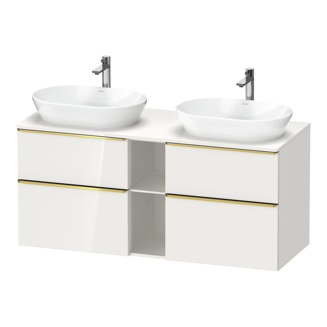 Duravit D-Neo – Έπιπλο Νιπτήρα – 1400 mm, για κονσόλα, 4 συρτάρια, Gold Polished – White High Gloss, Decor (DE4970B34220000)