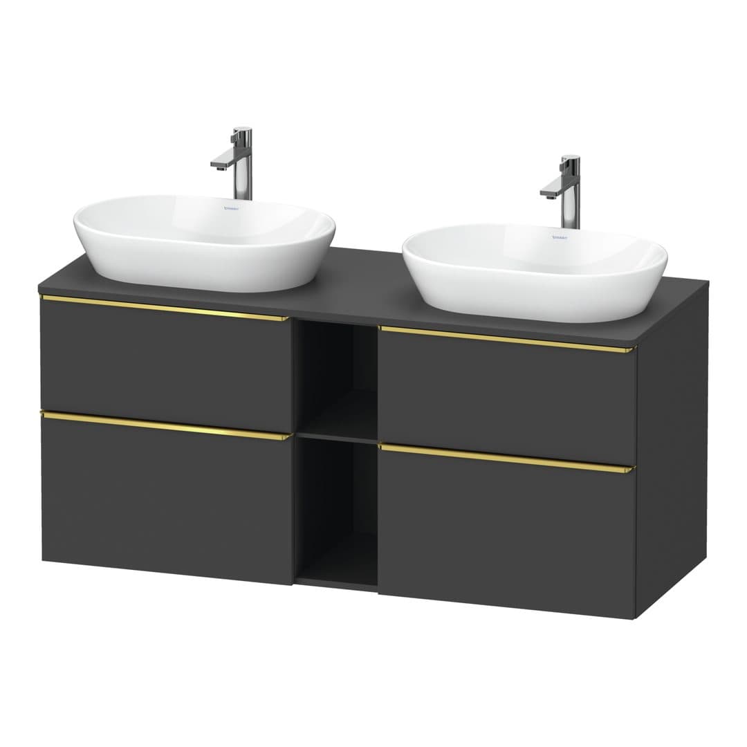 Duravit D-Neo – Έπιπλο Νιπτήρα – 1400 mm, για κονσόλα, 4 συρτάρια, Gold Polished – Graphite Matt, Decor (DE4970B34490000)