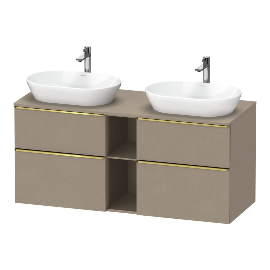 Duravit D-Neo – Έπιπλο Νιπτήρα – 1400 mm, για κονσόλα, 4 συρτάρια, Gold Polished – Linen Matt, Decor (DE4970B34750000)