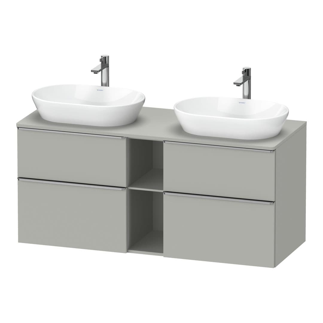 Duravit D-Neo – Έπιπλο Νιπτήρα – 1400 mm, για κονσόλα, 4 συρτάρια, Stainless steel Brushed – Concrete grey Matt, Decor (DE4970B70070000)