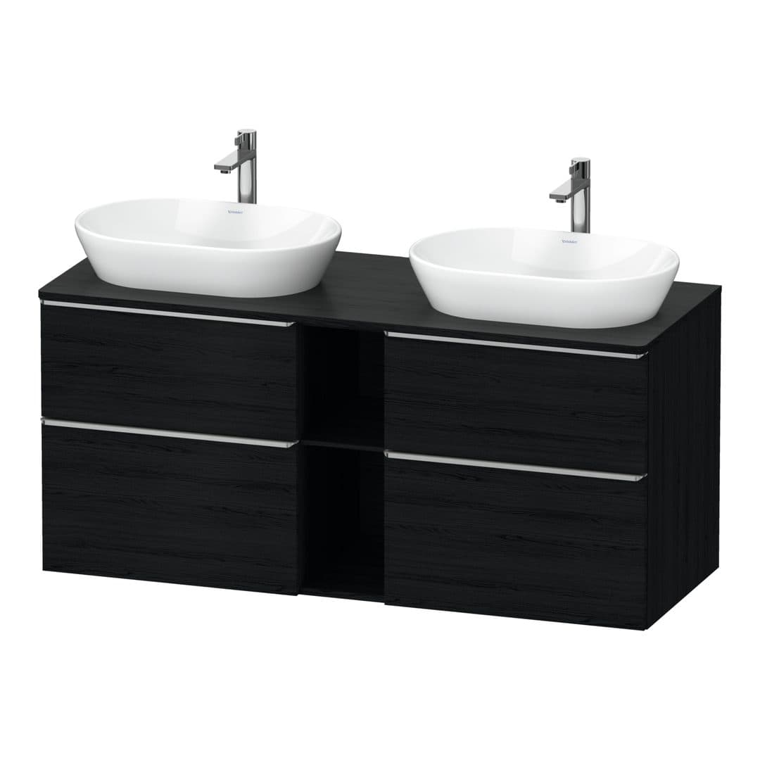 Duravit D-Neo – Έπιπλο Νιπτήρα – 1400 mm, για κονσόλα, 4 συρτάρια, Stainless steel Brushed – Black oak Matt, Decor (DE4970B70160000)