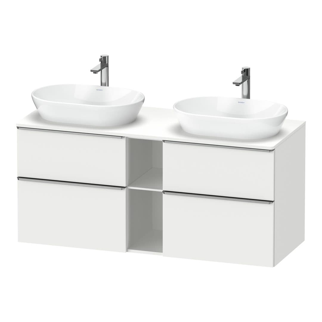 Duravit D-Neo – Έπιπλο Νιπτήρα – 1400 mm, για κονσόλα, 4 συρτάρια, Stainless steel Brushed – White Matt, Decor (DE4970B70180000)