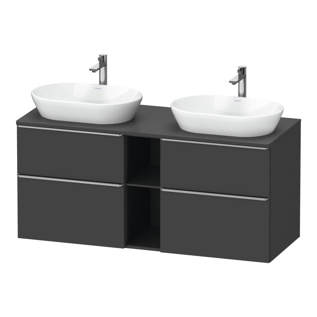 Duravit D-Neo – Έπιπλο Νιπτήρα – 1400 mm, για κονσόλα, 4 συρτάρια, Stainless steel Brushed – Graphite Matt, Decor (DE4970B70490000)