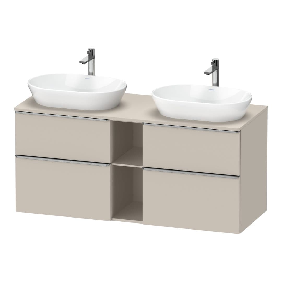 Duravit D-Neo – Έπιπλο Νιπτήρα – 1400 mm, για κονσόλα, 4 συρτάρια, Stainless steel Brushed – Taupe Matt, Decor (DE4970B70910000)