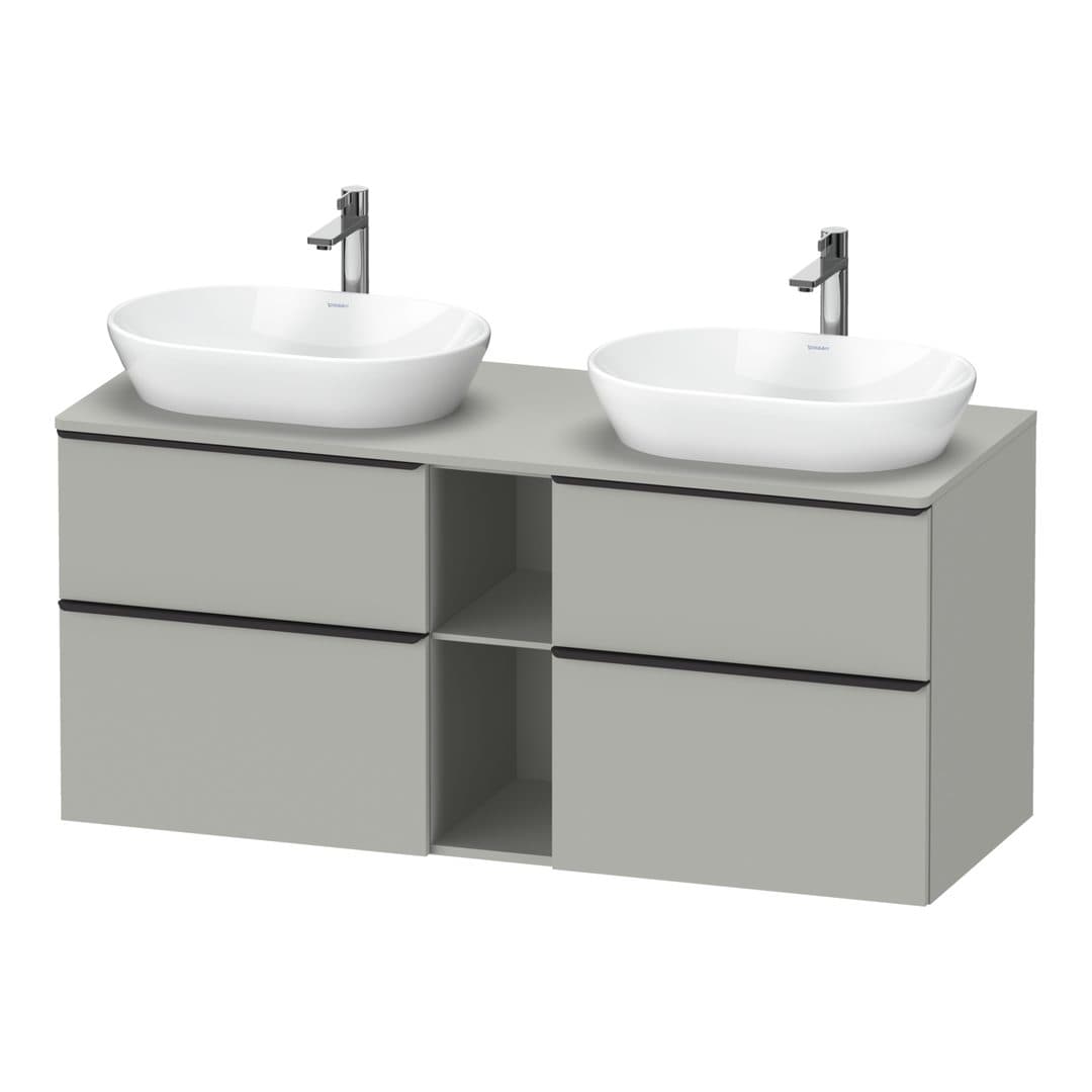 Duravit D-Neo – Έπιπλο Νιπτήρα – 1400 mm, για κονσόλα, 4 συρτάρια, Diamond black Matt – Concrete grey Matt, Decor (DE4970BBD070000)