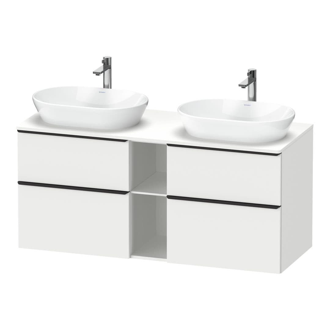 Duravit D-Neo – Έπιπλο Νιπτήρα – 1400 mm, για κονσόλα, 4 συρτάρια, Diamond black Matt – White Matt, Decor (DE4970BBD180000)