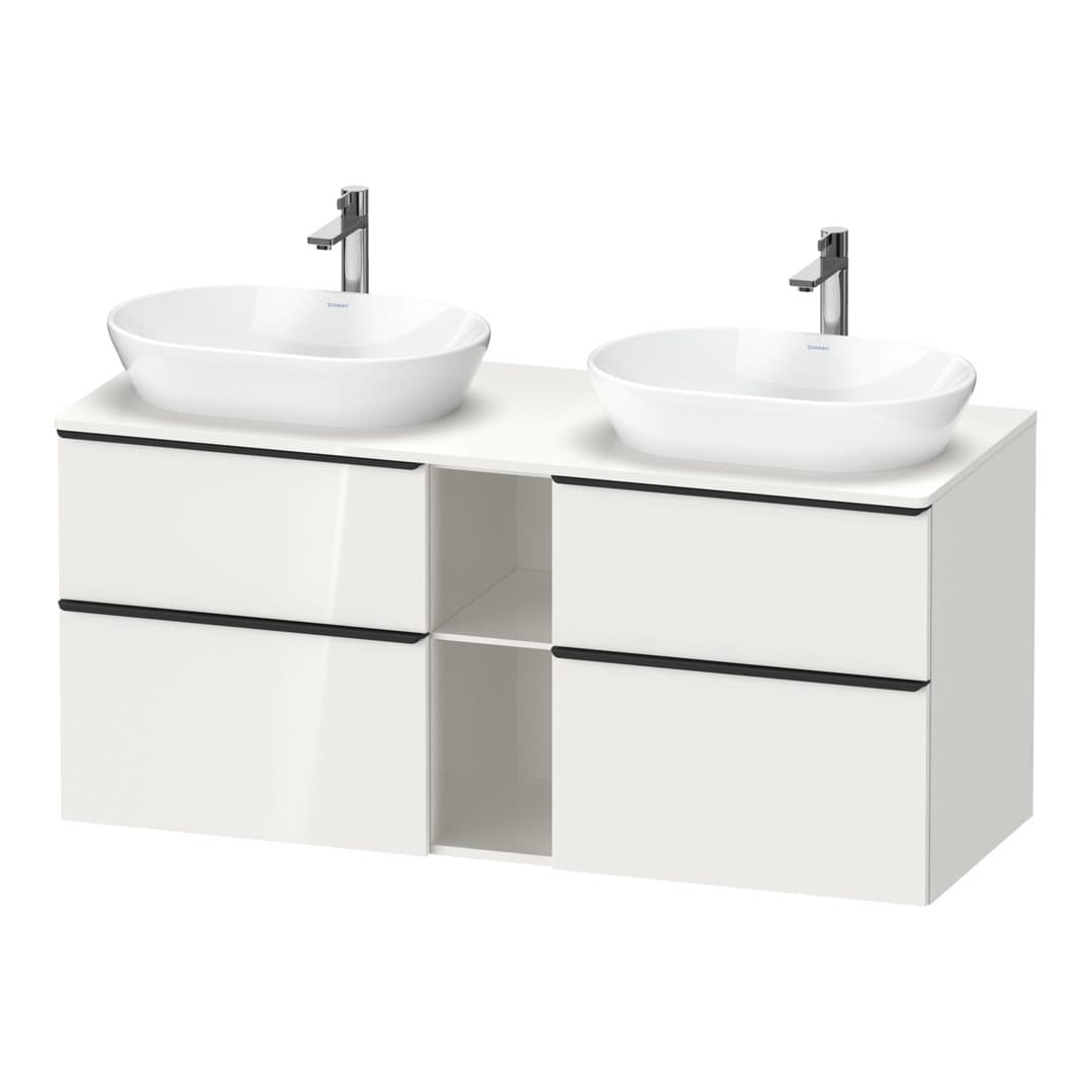 Duravit D-Neo – Έπιπλο Νιπτήρα – 1400 mm, για κονσόλα, 4 συρτάρια, Diamond black Matt – White High Gloss, Decor (DE4970BBD220000)