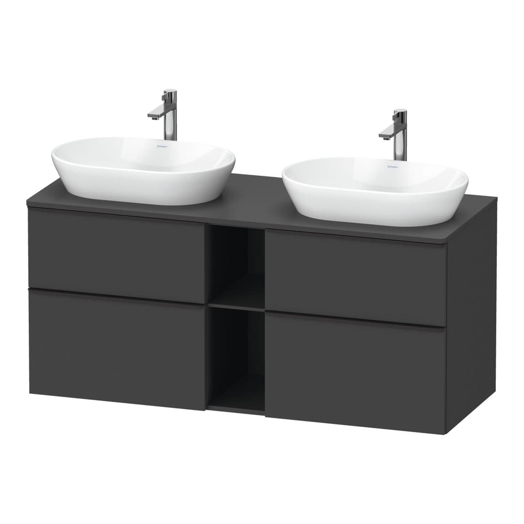 Duravit D-Neo – Έπιπλο Νιπτήρα – 1400 mm, για κονσόλα, 4 συρτάρια, Diamond black Matt – Graphite Matt, Decor (DE4970BBD490000)