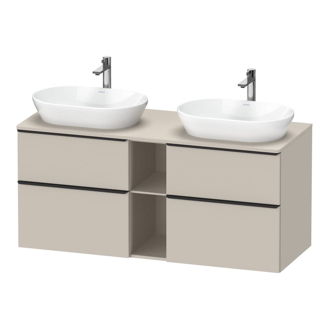 Duravit D-Neo – Έπιπλο Νιπτήρα – 1400 mm, για κονσόλα, 4 συρτάρια, Diamond black Matt – Taupe Matt, Decor (DE4970BBD910000)