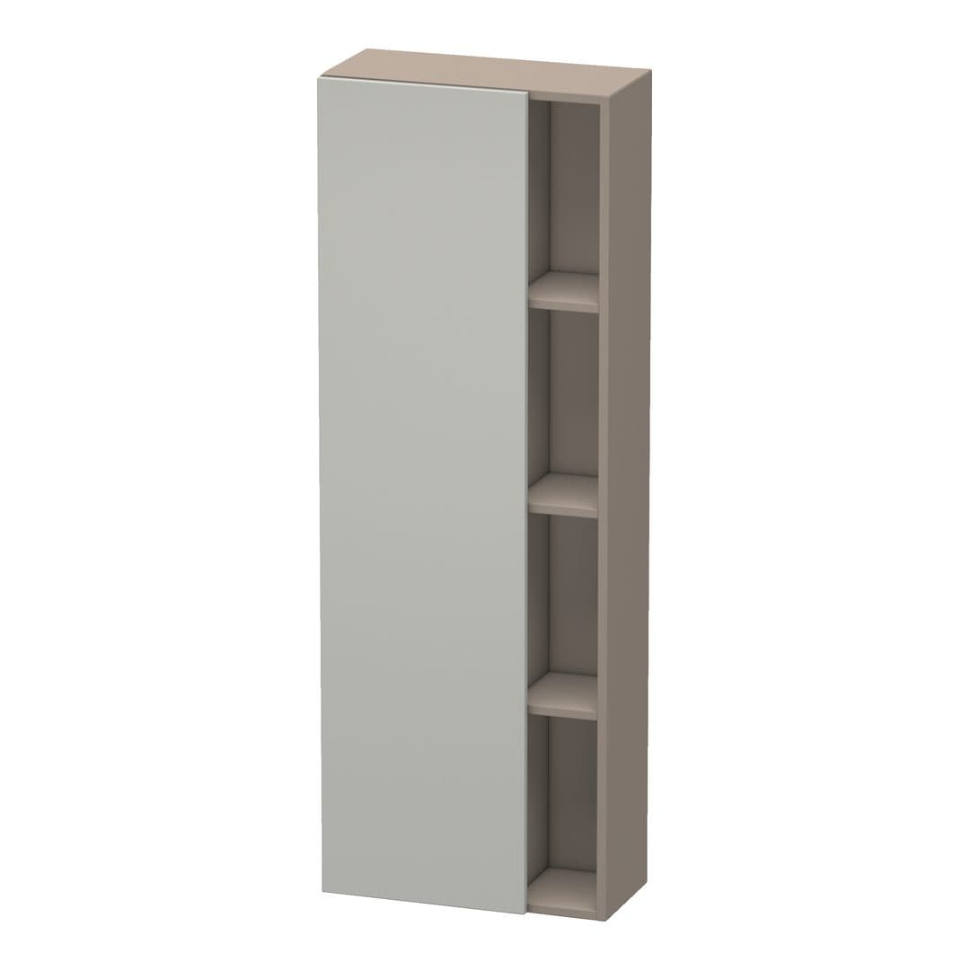 Duravit DuraStyle – Κολόνα Μπάνιου – 500 mm, 1 πόρτα, αριστερή, σώμα Basalte Matt, 500 x 240 x 1400 mm – Concrete grey Matt, Decor (DS1238L0743)