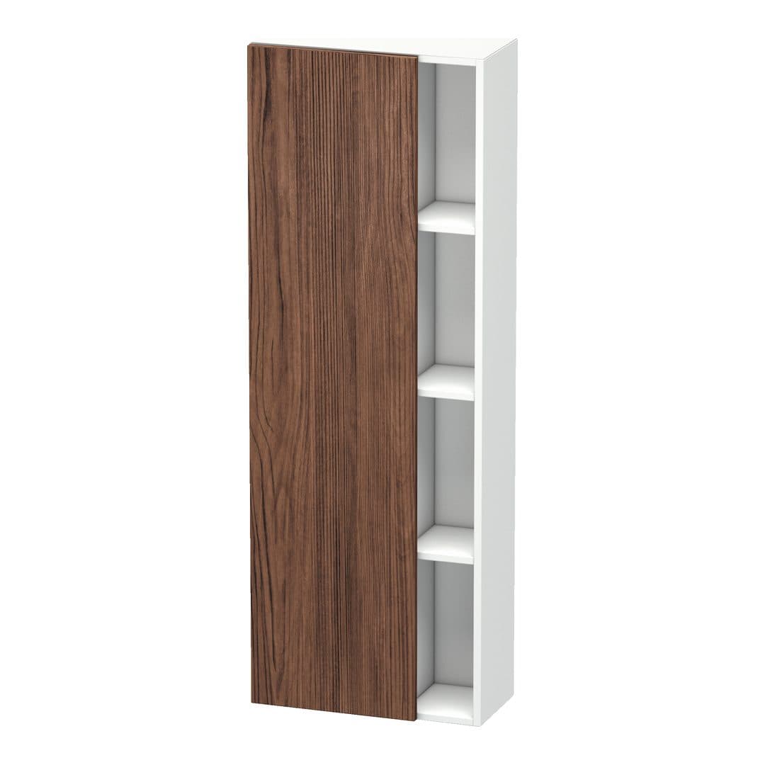 Duravit DuraStyle – Κολόνα Μπάνιου – 500 mm, 1 πόρτα, αριστερή, σώμα White Matt, 500 x 240 x 1400 mm – Walnut dark Matt, Decor (DS1238L2118)