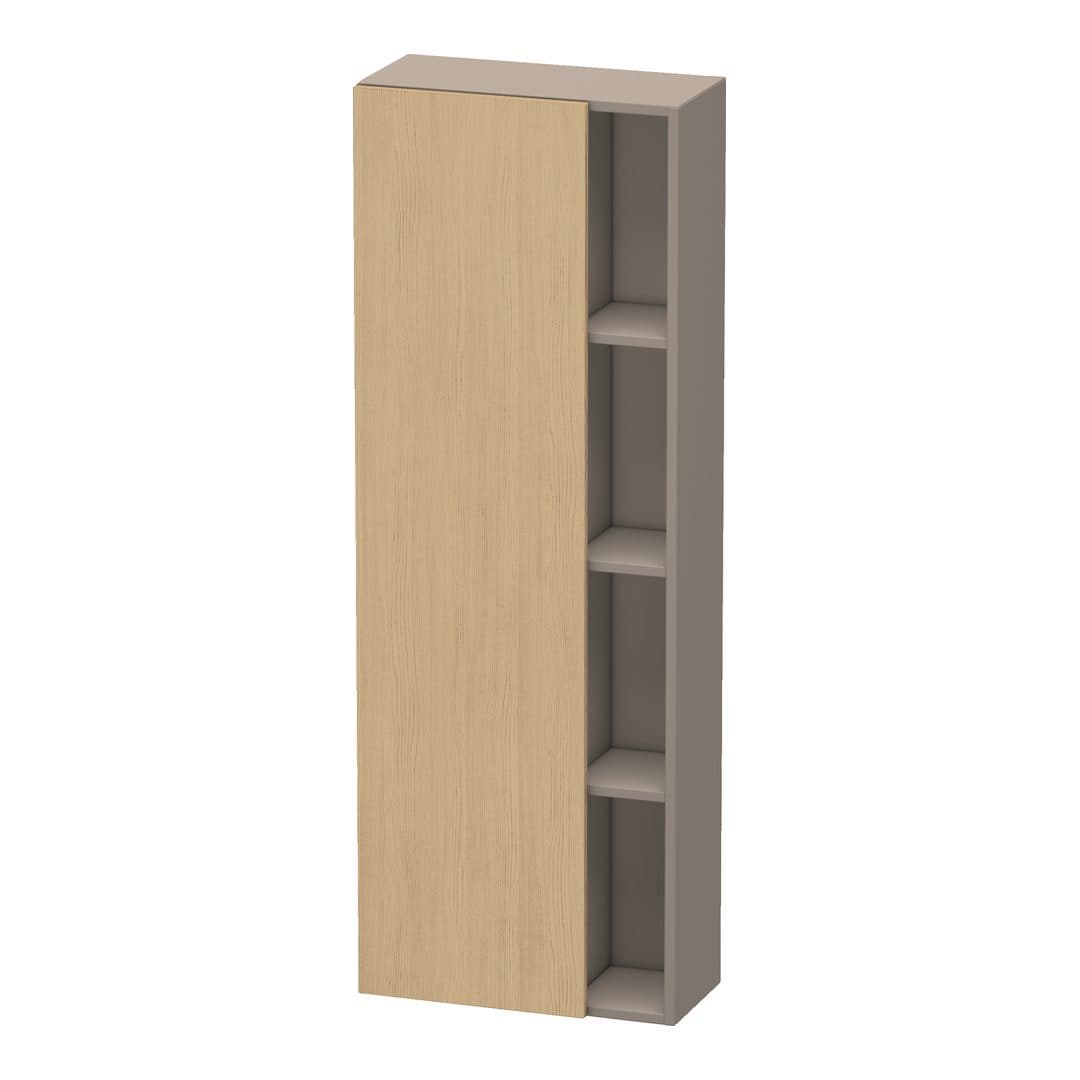 Duravit DuraStyle – Κολόνα Μπάνιου – 500 mm, 1 πόρτα, αριστερή, σώμα Basalte Matt, 500 x 240 x 1400 mm – Natural oak, Decor (DS1238L3043)