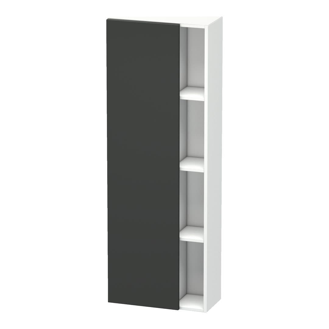 Duravit DuraStyle – Κολόνα Μπάνιου – 500 mm, 1 πόρτα, αριστερή, σώμα White Matt, 500 x 240 x 1400 mm – Graphite Matt, Decor (DS1238L4918)